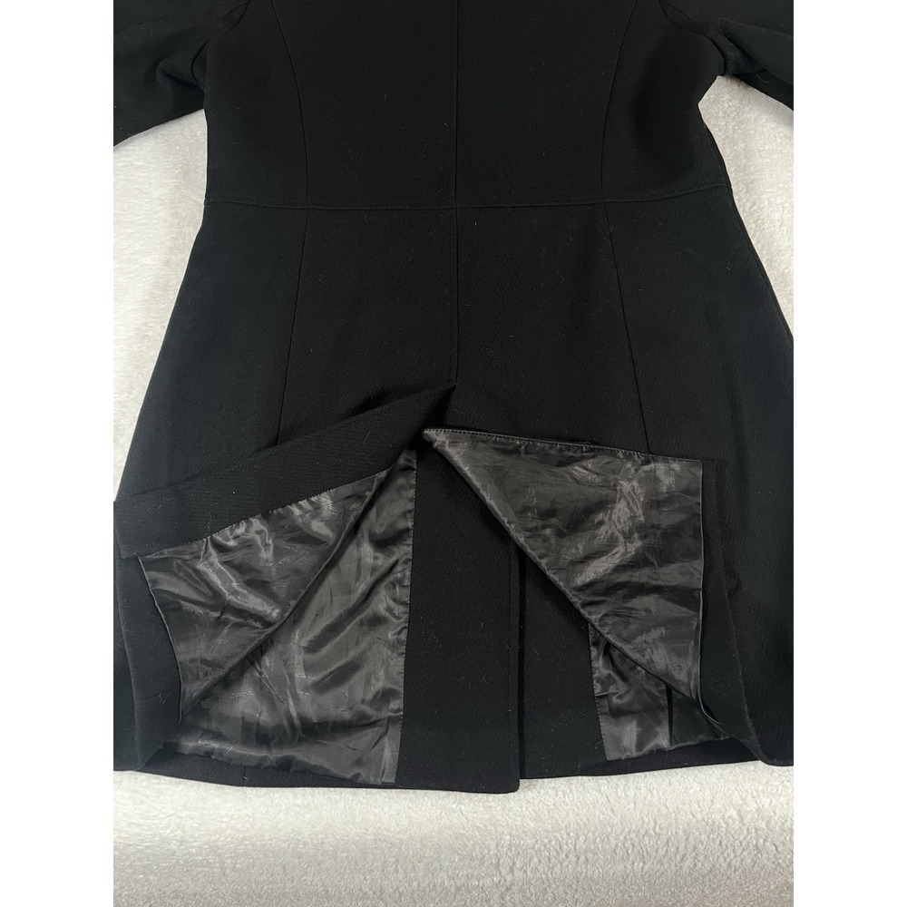 Lauren Ralph Lauren Black Wool Blend Peacoat Military Long Jacket Women's Sz 16 - Picture 11 of 14